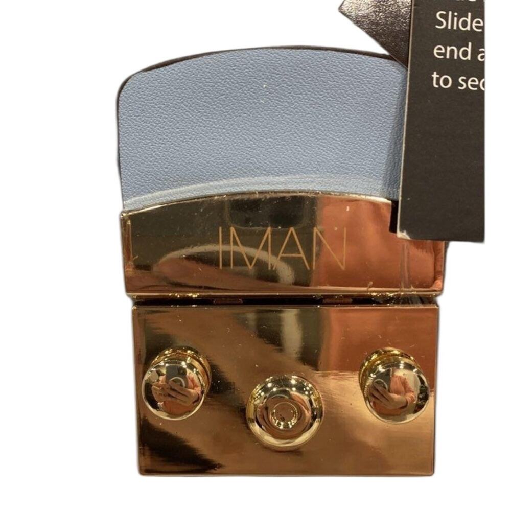 IMAN Iman Global Chic Convertible Flap Satchel Baby Blue NWT - Picture 2 of 7